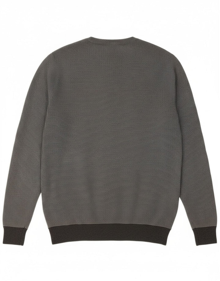 Maglione da uomo girocollo Superdry in cotone chiazzato grigio grande