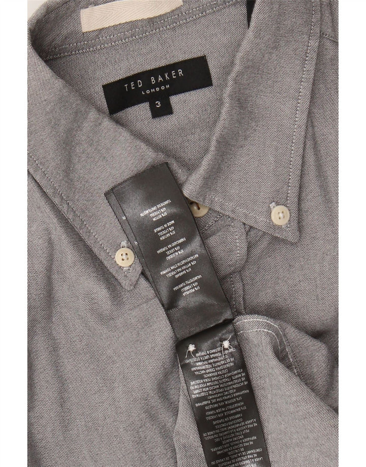 TED BAKER Mens Shirt Size 3 Medium Grey Cotton