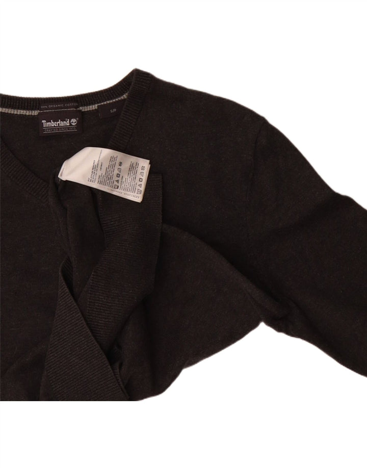 TIMBERLAND Mens V-Neck Jumper Sweater Small Grey Cotton Vintage Timberland and Second-Hand Timberland from Messina Hembry 