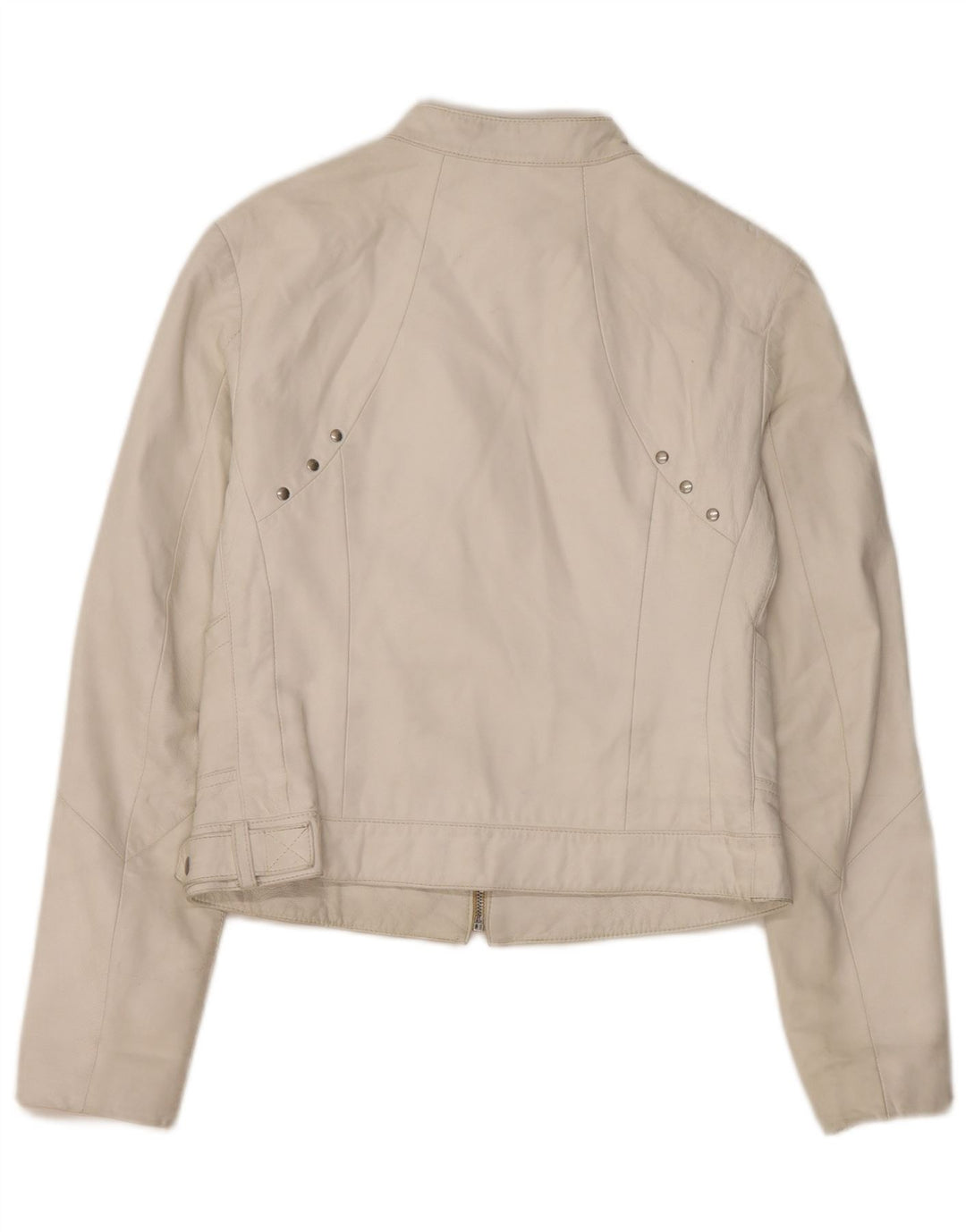 Giacca Biker in Pelle Donna Conbipel IT 42 Media Pelle Bianca