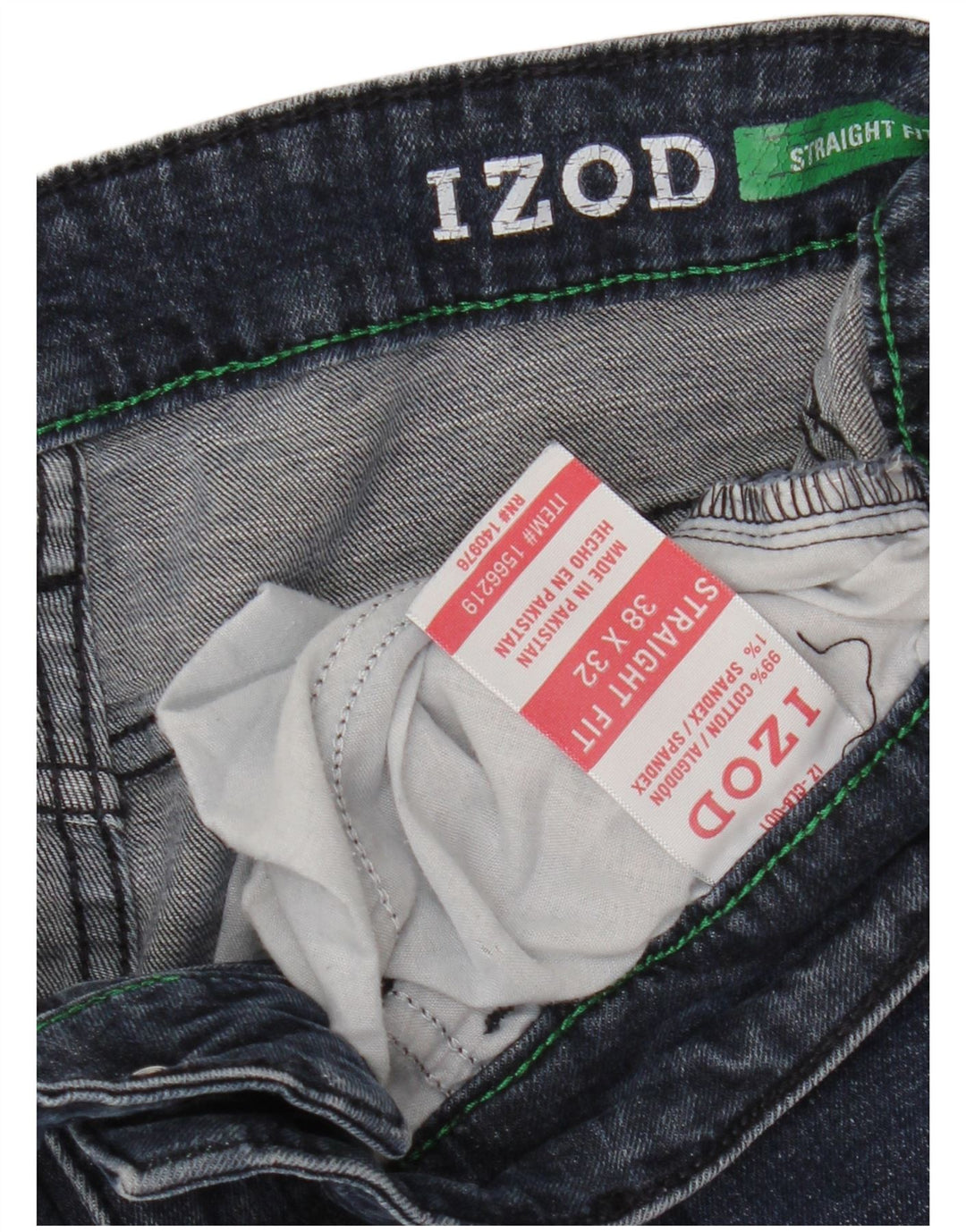 Jeans dritti da uomo Izod W38 L32 cotone blu