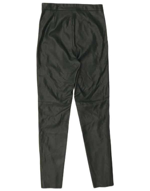 Pantaloni skinny da donna in ecopelle Zara piccoli W26 L26 poliestere verde