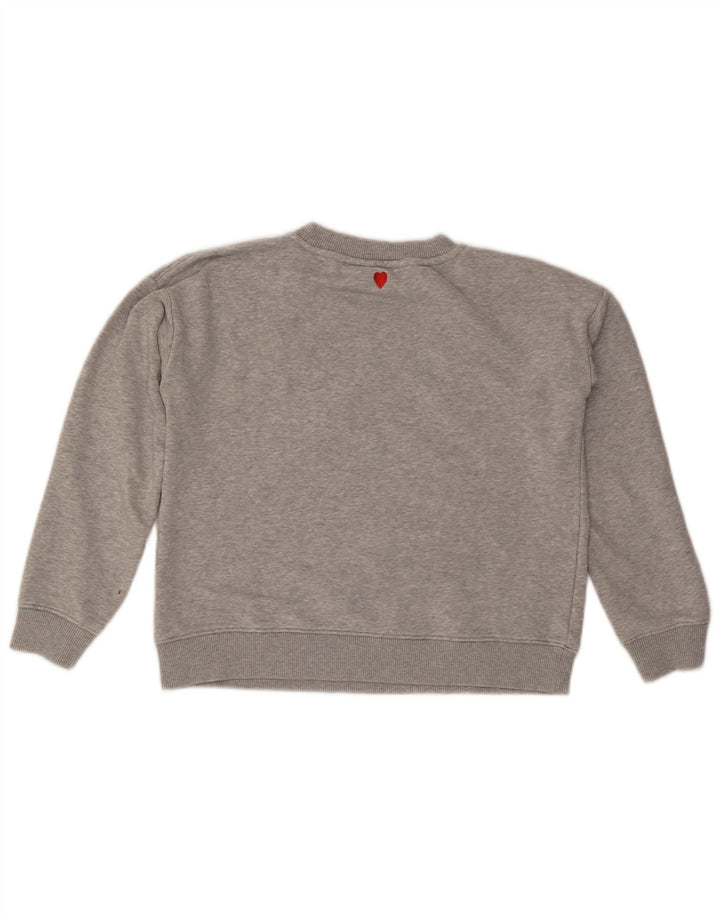 Tommy Hilfiger Donna Crop Oversize Felpa Maglione UK 10 Piccolo Grigio
