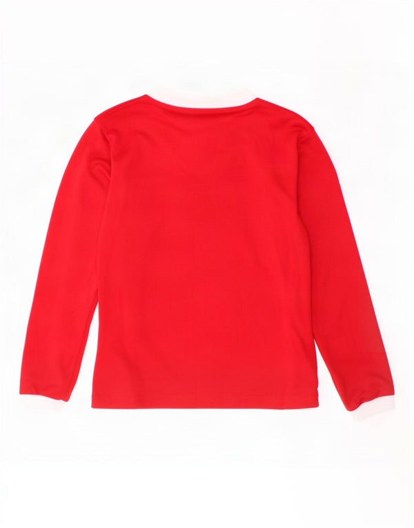 Top Adidas Climalite da ragazzo a manica lunga 7-8 anni piccolo rosso colorblock
