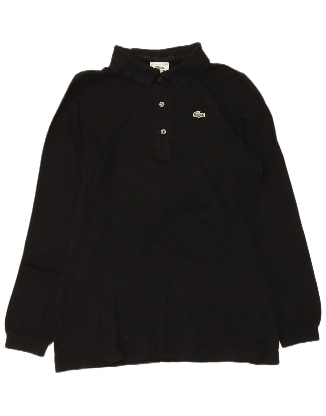 Polo da donna a maniche lunghe Lacoste taglia 40 media cotone nero