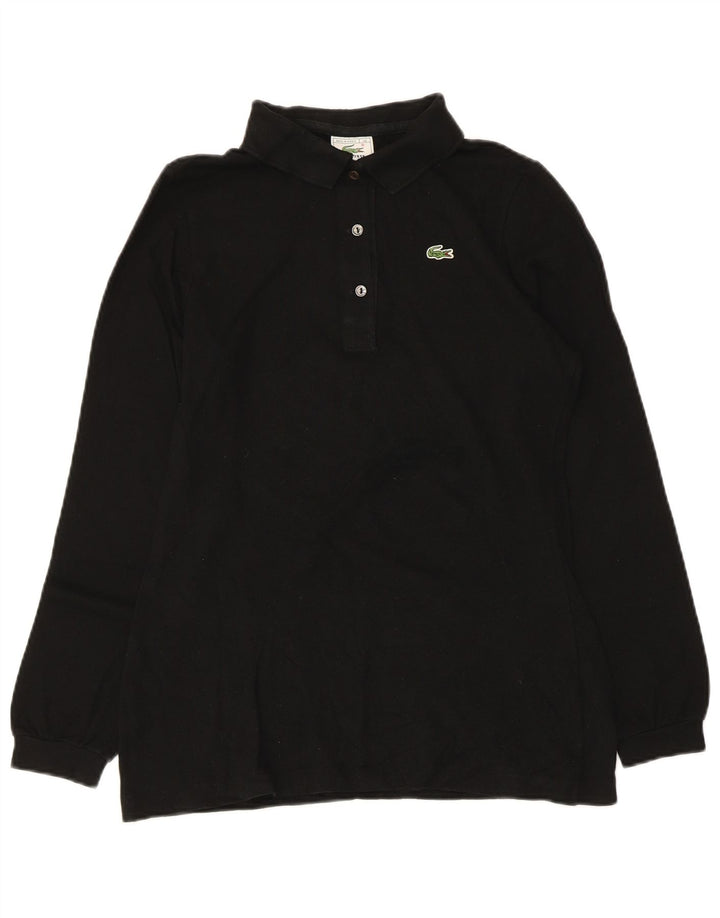 Polo da donna a maniche lunghe Lacoste taglia 40 media cotone nero