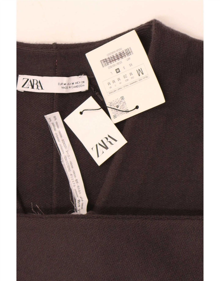 Maglione cardigan da donna Zara UK 12 Viscosa grigio medio