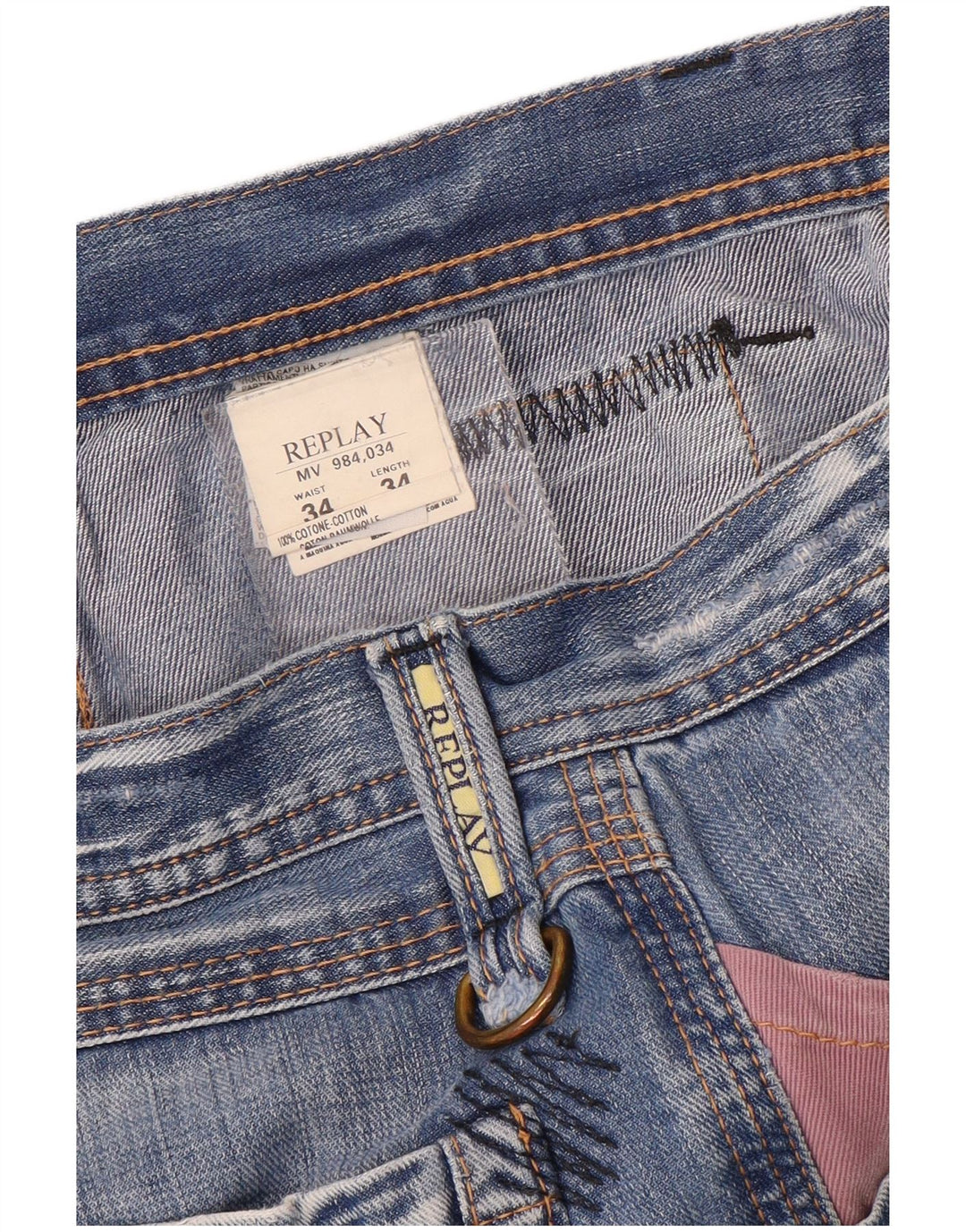 Jeans dritti da uomo Replay W34 L34 cotone blu