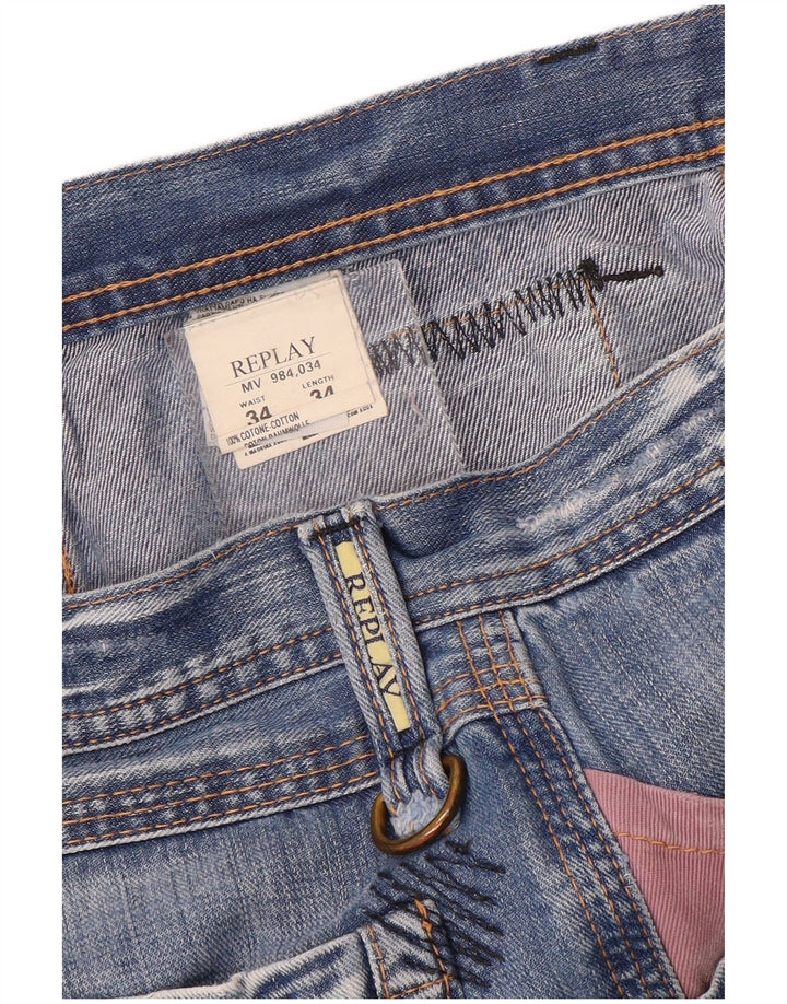 Jeans dritti da uomo Replay W34 L34 cotone blu