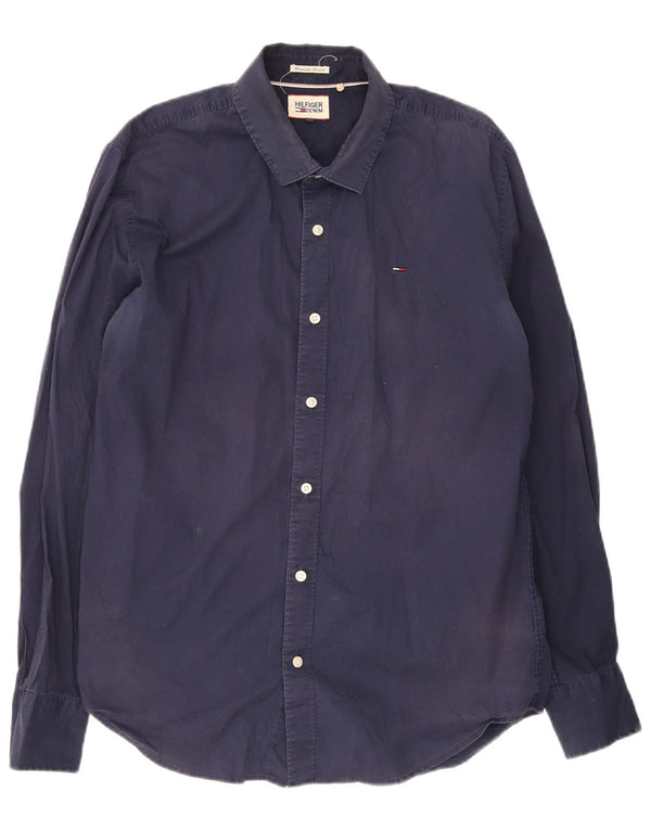 Camicia da uomo Tommy Hilfiger XL in cotone blu navy