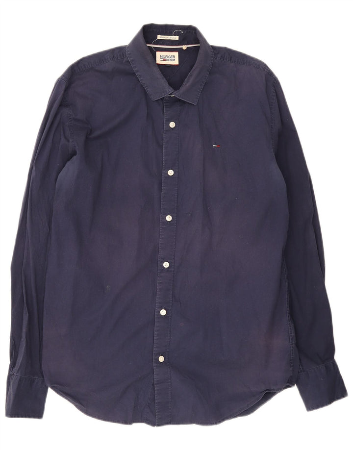 Camicia da uomo Tommy Hilfiger XL in cotone blu navy
