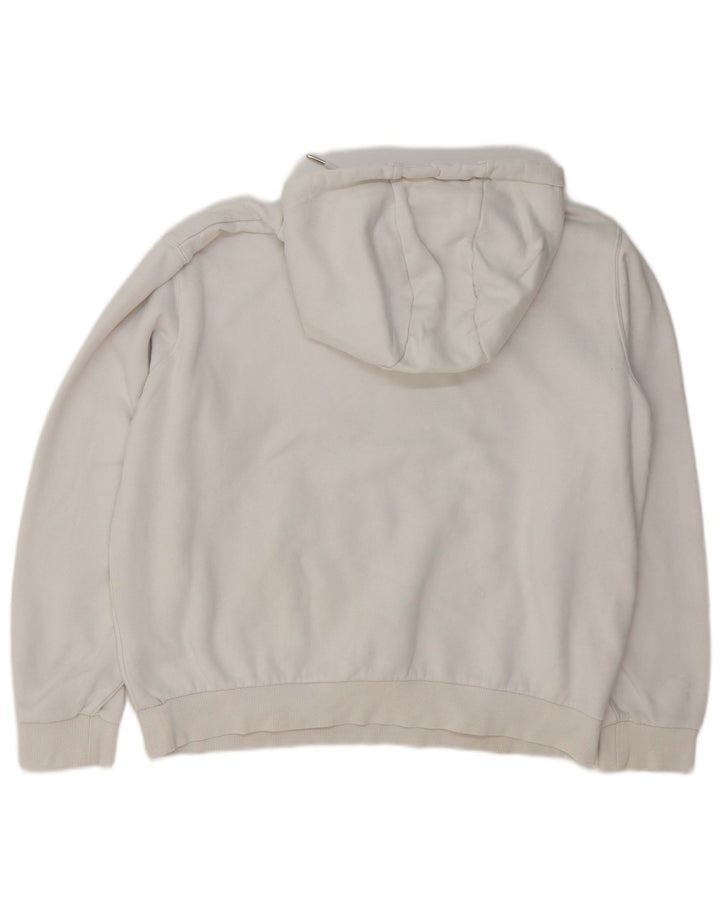 ELLESSE Maglione oversize con cappuccio da donna UK 16 Large Cotone bianco