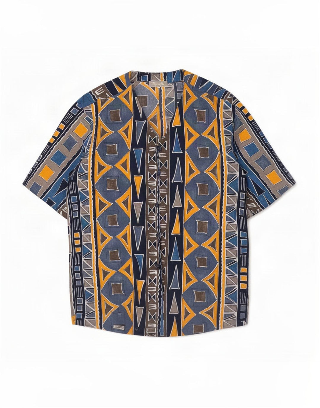 Camicia da donna a maniche corte Augustus IT 44 Blu medio geometrico