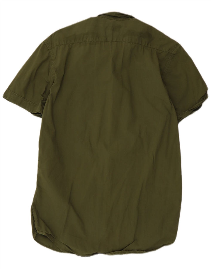 Camicia a maniche corte da uomo Sun68 in cotone kaki medio