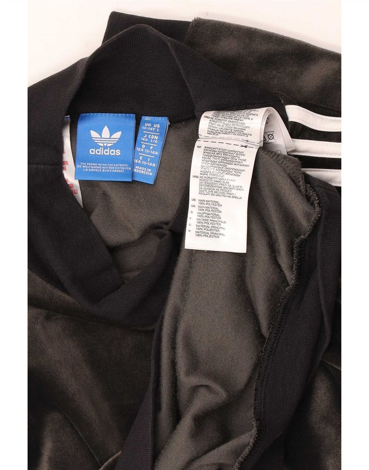 Felpa in velluto Adidas da ragazzo, 13-14 anni, in poliestere grigio