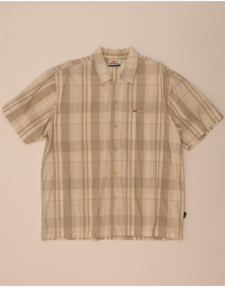 Camicia a maniche corte da uomo O'Neill in cotone a quadri beige medio