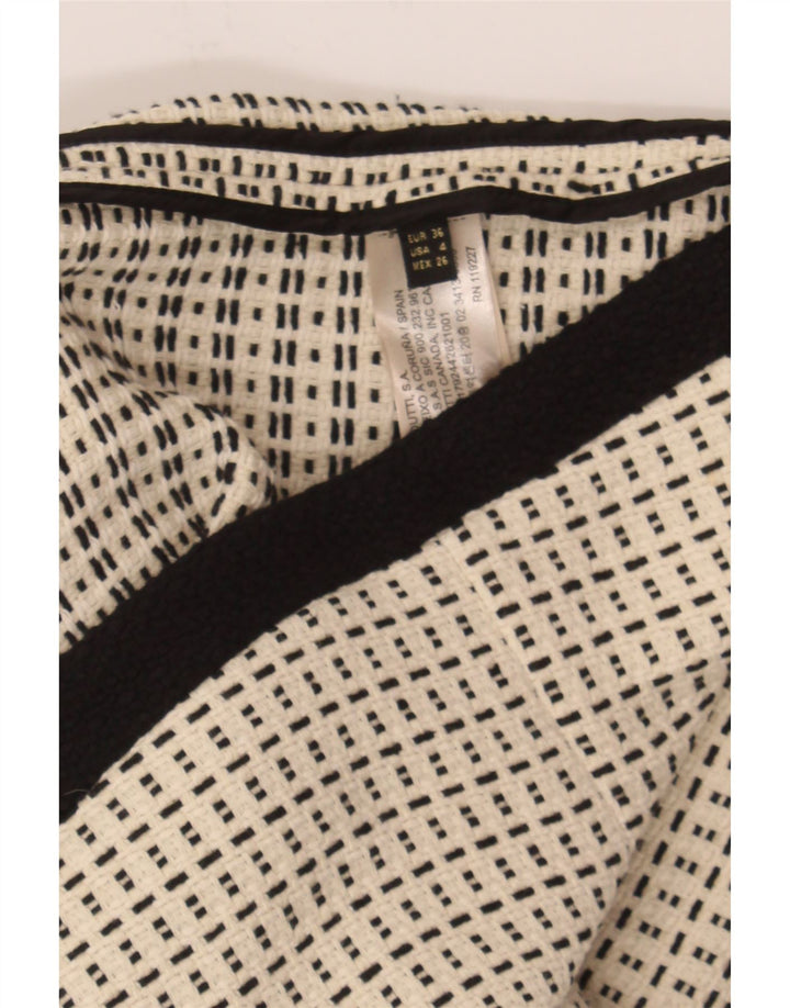 MASSIMO DUTTI Womens Blazer Jacket EU 36 XS Off White Check Cotton Vintage Massimo Dutti and Second-Hand Massimo Dutti from Messina Hembry 