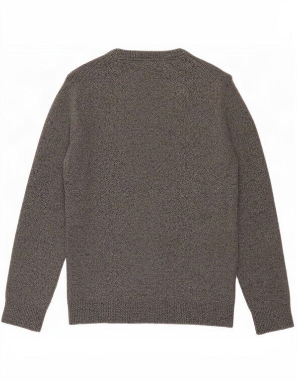 Maglione maglione girocollo da uomo Tommy Hilfiger Lana d'agnello screziata grigio medio