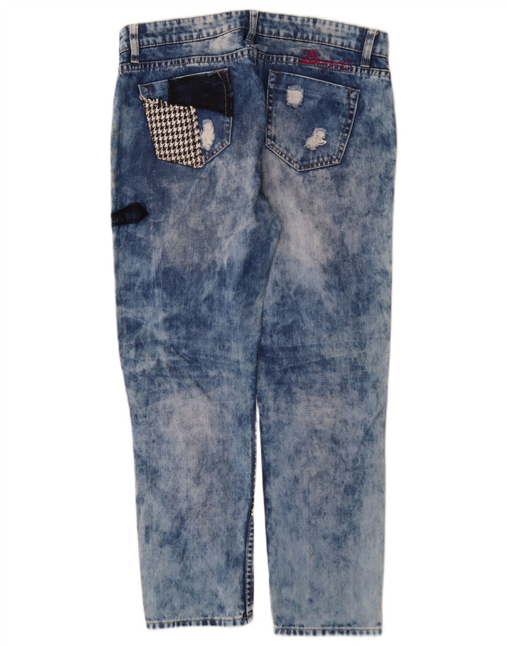 Desigual Jeans affusolati da donna W32 L28 in cotone patchwork blu