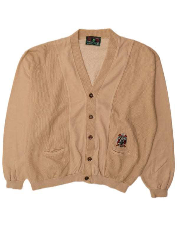 Maglione cardigan da uomo da palestra XL in cotone beige sportivo