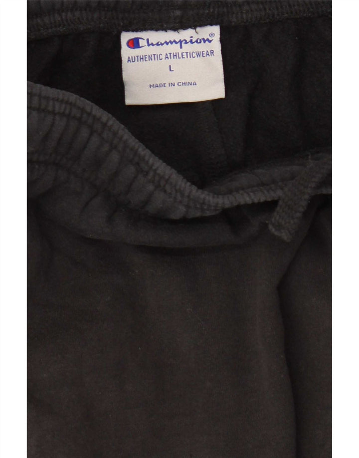 Pantaloni da tuta con grafica Champion da uomo, grandi, in cotone nero