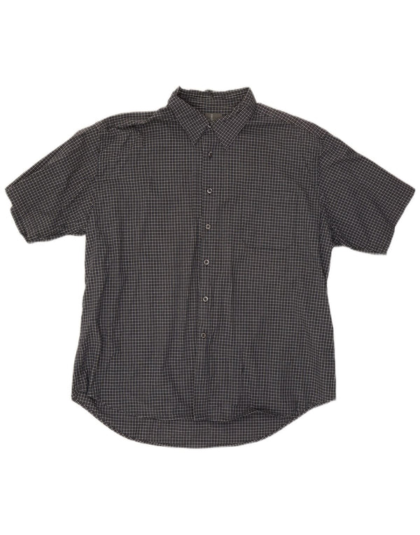 Camicia a maniche corte da uomo Dockers 2XL in cotone a quadri nero