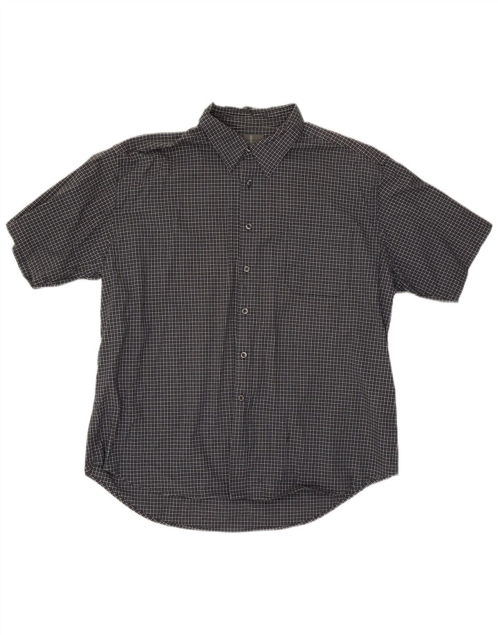 Camicia a maniche corte da uomo Dockers 2XL in cotone a quadri nero