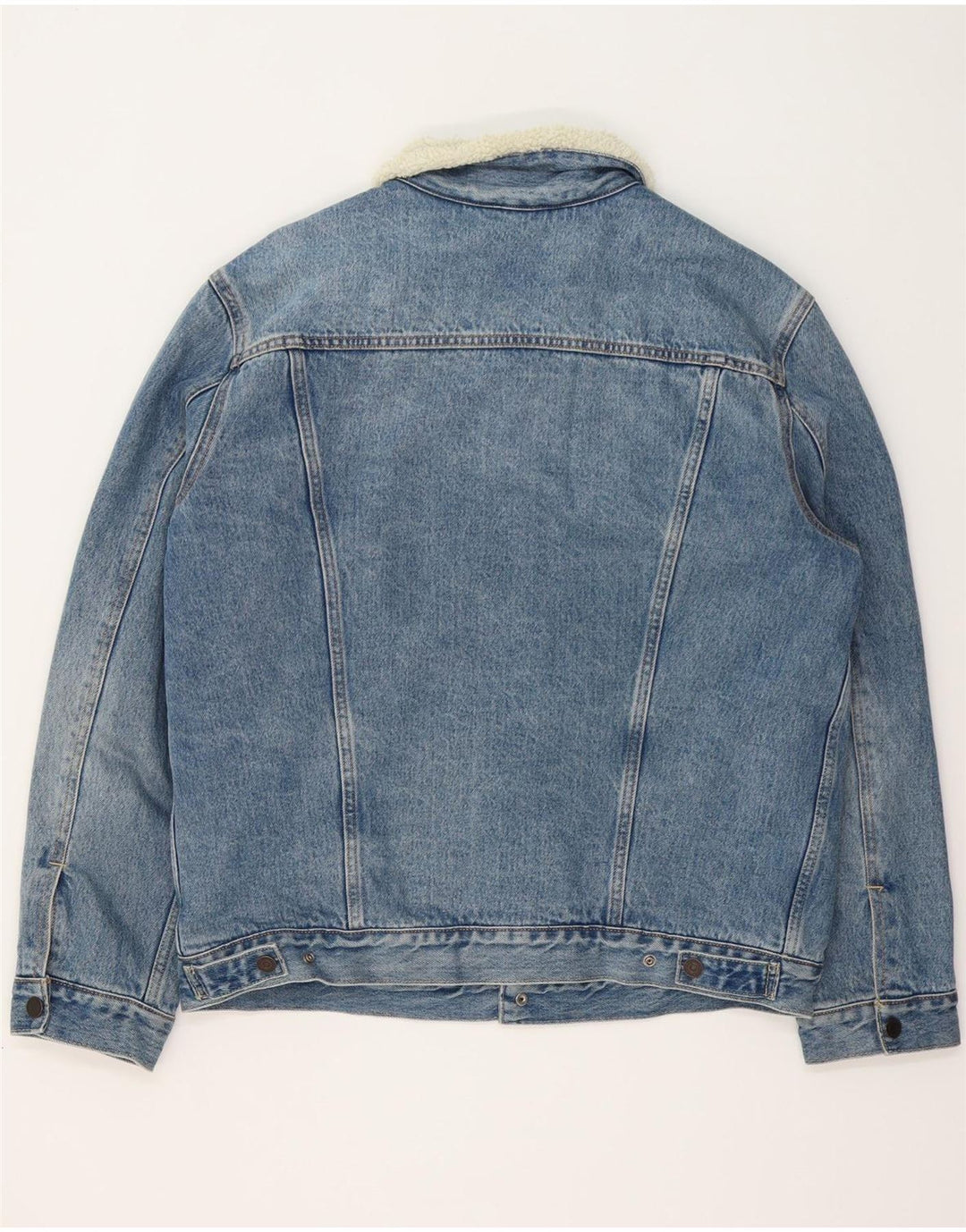 LEVI'S Giacca in denim Sherpa da uomo UK 42 XL Cotone blu