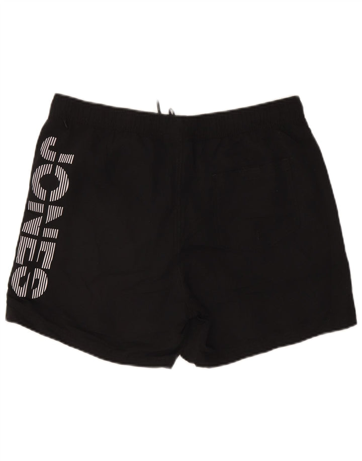 JACK & JONES Mens Graphic Swimming Shorts Large  Black Polyester