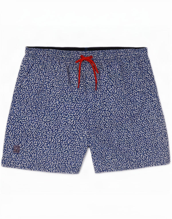 Pantaloncini da bagno da uomo Marks & Spencer grandi in poliestere geometrico blu