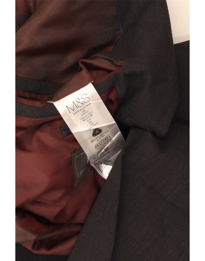 Giacca blazer a 2 bottoni da uomo Marks & Spencer UK 40 lana grigio medio
