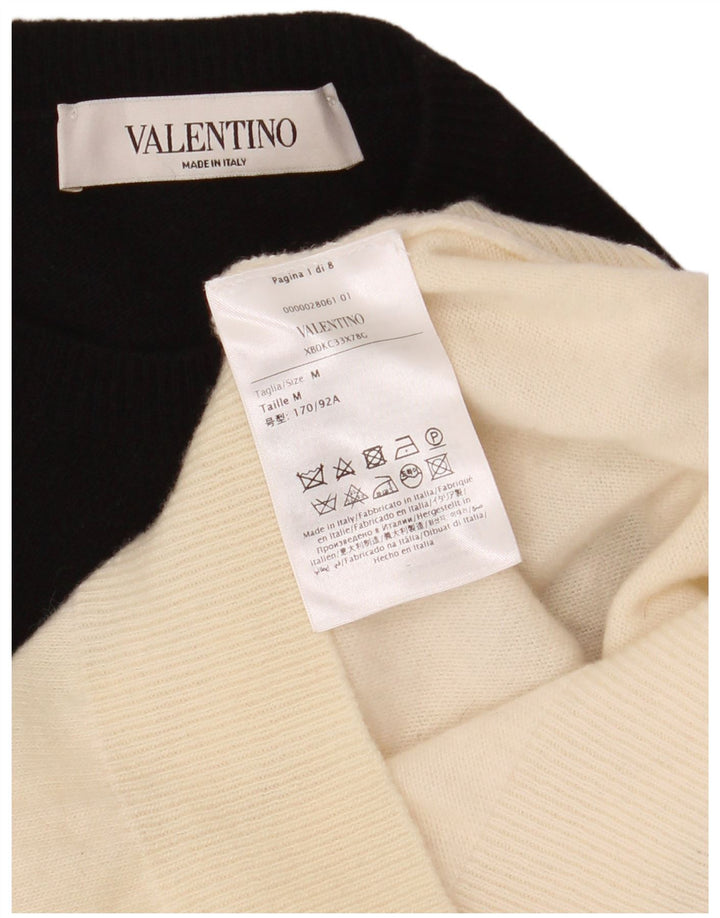 Maglione maglione girocollo da donna Valentino UK 12 medio bianco sporco classico