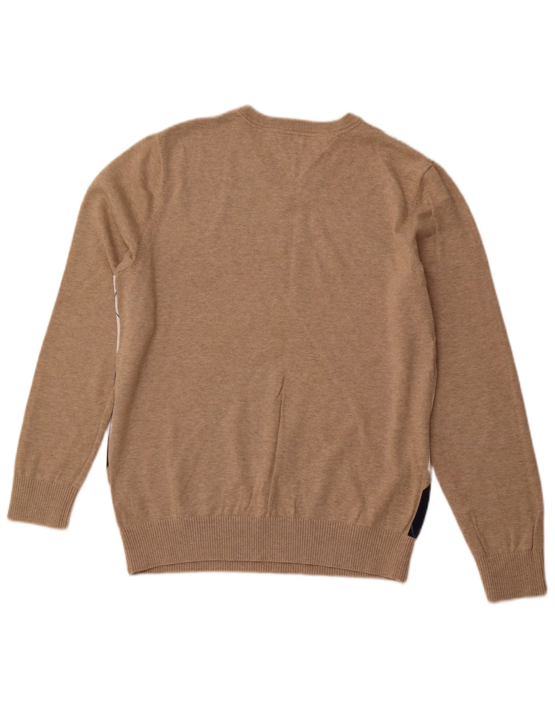 TOMMY HILFIGER Maglione da uomo con scollo a V beige medio a rombi/diamante