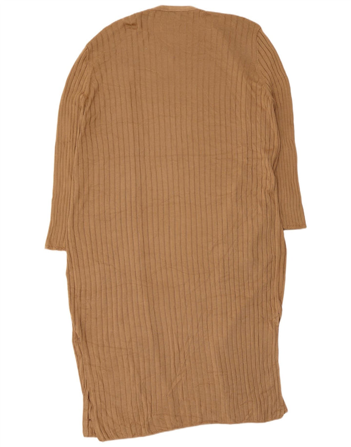 Maglione cardigan lungo da donna Marks & Spencer UK 16 grande marrone
