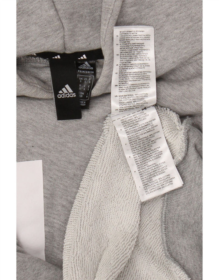 Felpa con cappuccio grafica da uomo Adidas Small in cotone grigio