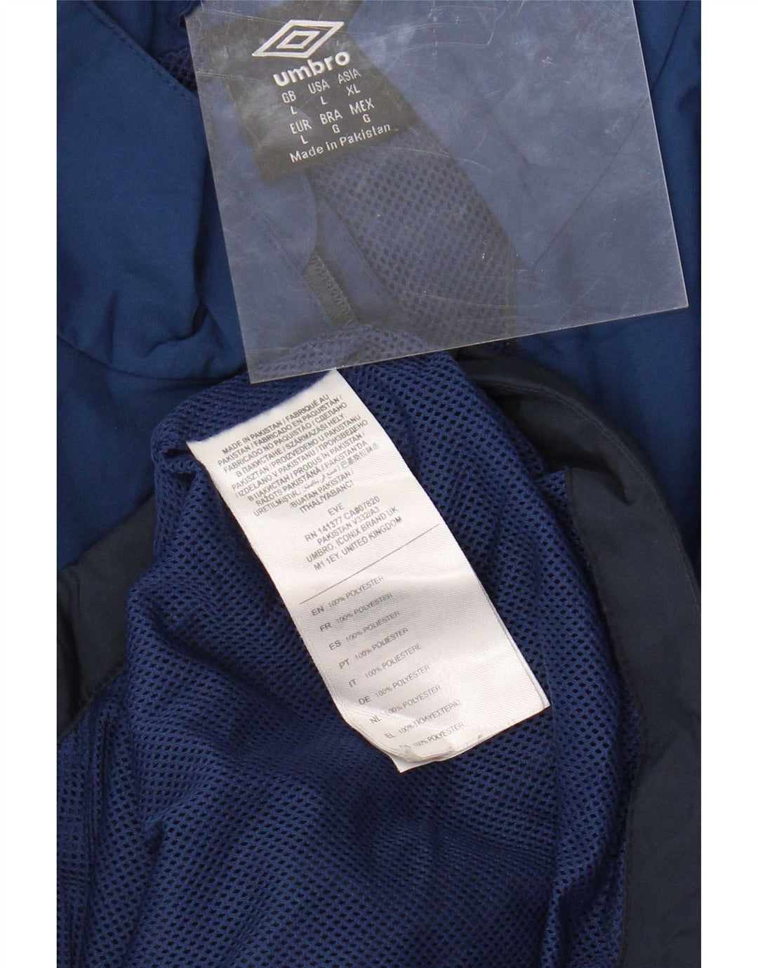 Giacca da tuta da uomo Umbro grande in poliestere color block blu navy
