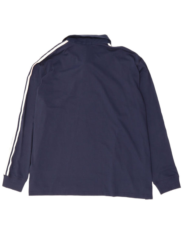 Polo Adidas da uomo a maniche lunghe vestibilità regolare 2XL poliestere blu navy