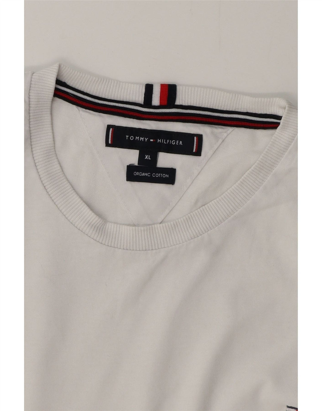 TOMMY HILFIGER T-shirt da donna Top UK 18 XL cotone bianco
