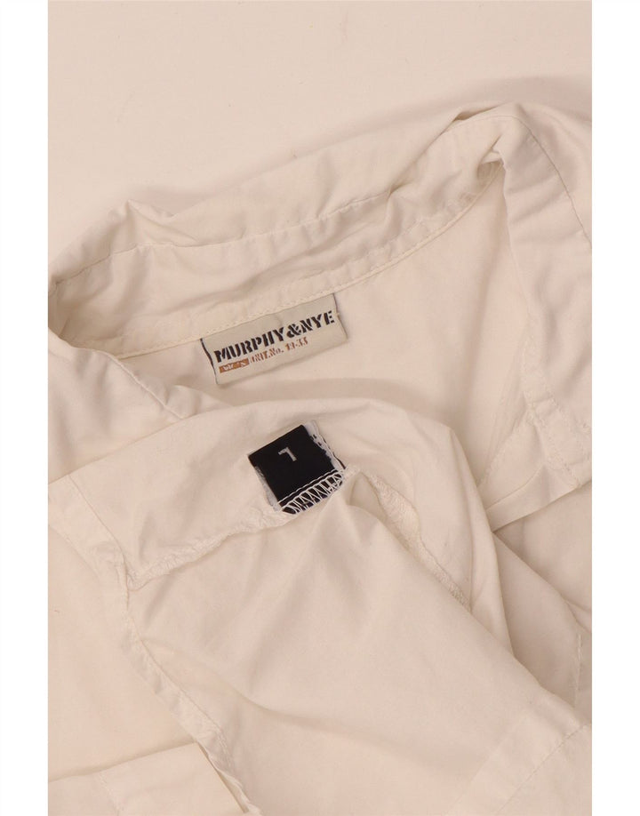 Camicia a maniche corte da donna MURPHY & NYE UK 14 grande cotone bianco
