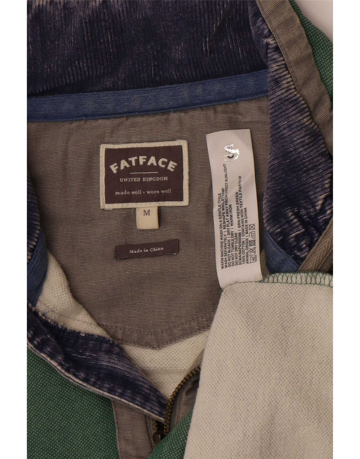 Felpa con zip grafica da uomo Fat Face Maglione in cotone verde medio