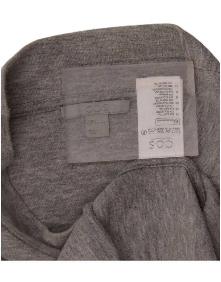 Felpa oversize da donna COS, maglione UK 14, grande cotone grigio
