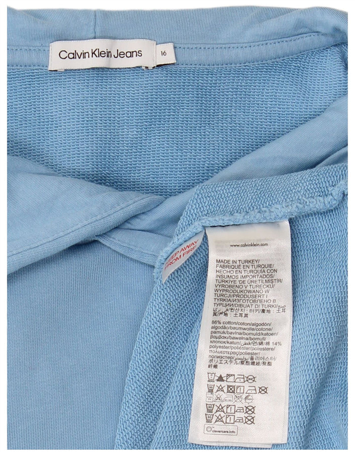 CALVIN KLEIN JEANS Maglia con cappuccio da bambino 15-16 anni in cotone blu