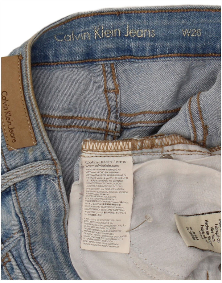 CALVIN KLEIN Pantaloncini di jeans da donna W26 piccoli in cotone blu