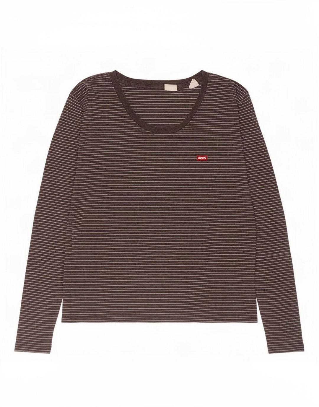 Levi's Top da donna a maniche lunghe UK 12 cotone a righe nere medie