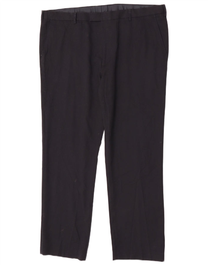 Pantaloni da abito vestibilità regolare Marks & Spencer da uomo W42 L31 poliestere blu navy