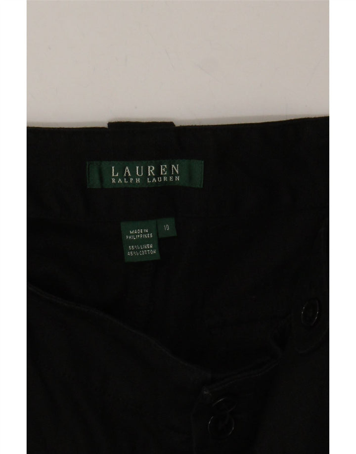 RALPH LAUREN Womens Cargo Shorts US 10 Large W32  Black Linen Vintage Ralph Lauren and Second-Hand Ralph Lauren from Messina Hembry 