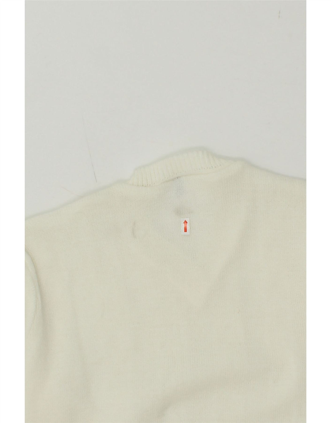 VINTAGE Womens V-Neck Jumper Sweater IT 46/48 Large White Acrylic Vintage Vintage and Second-Hand Vintage from Messina Hembry 