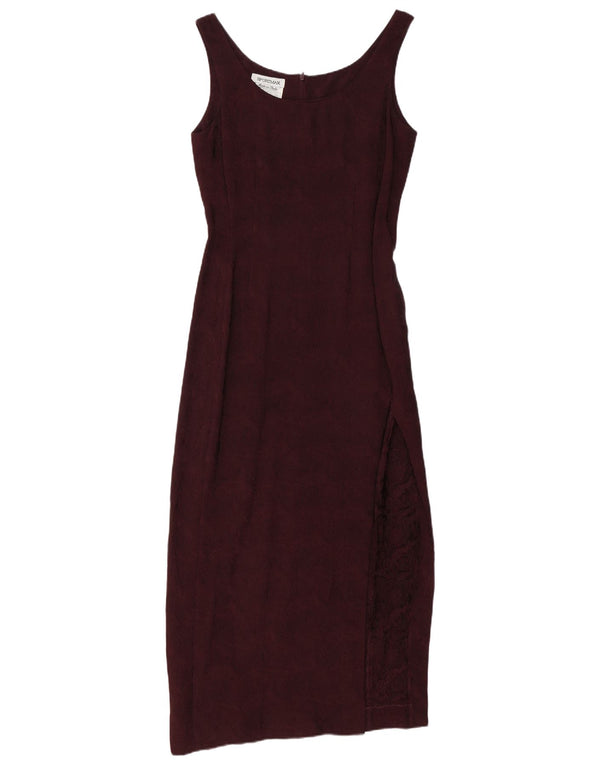 Abito aderente senza maniche da donna SPORTMAX UK 10 Piccolo floreale bordeaux