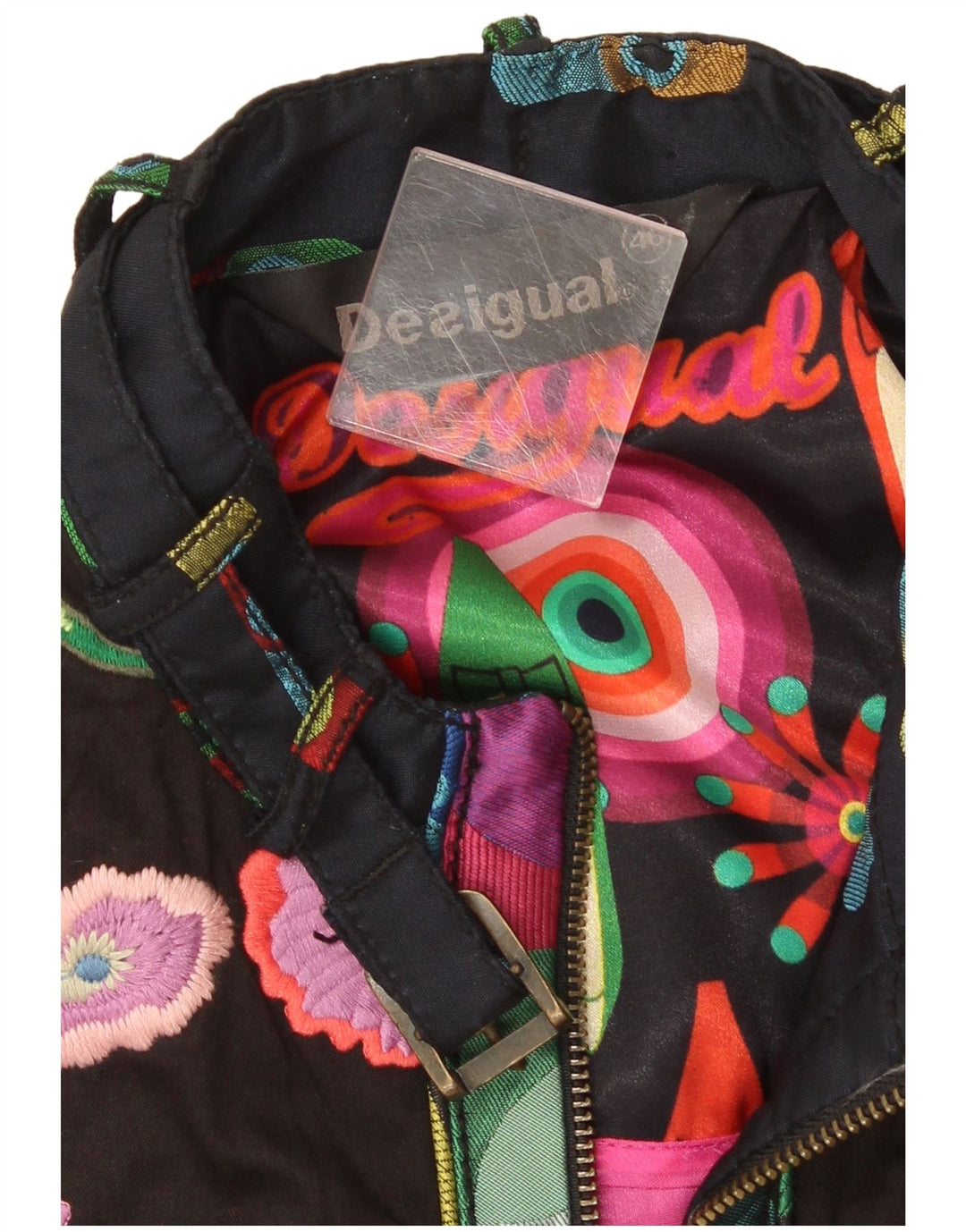 Desigual Giacca bomber corta da donna con motivo astratto EU 46 XL multicolore