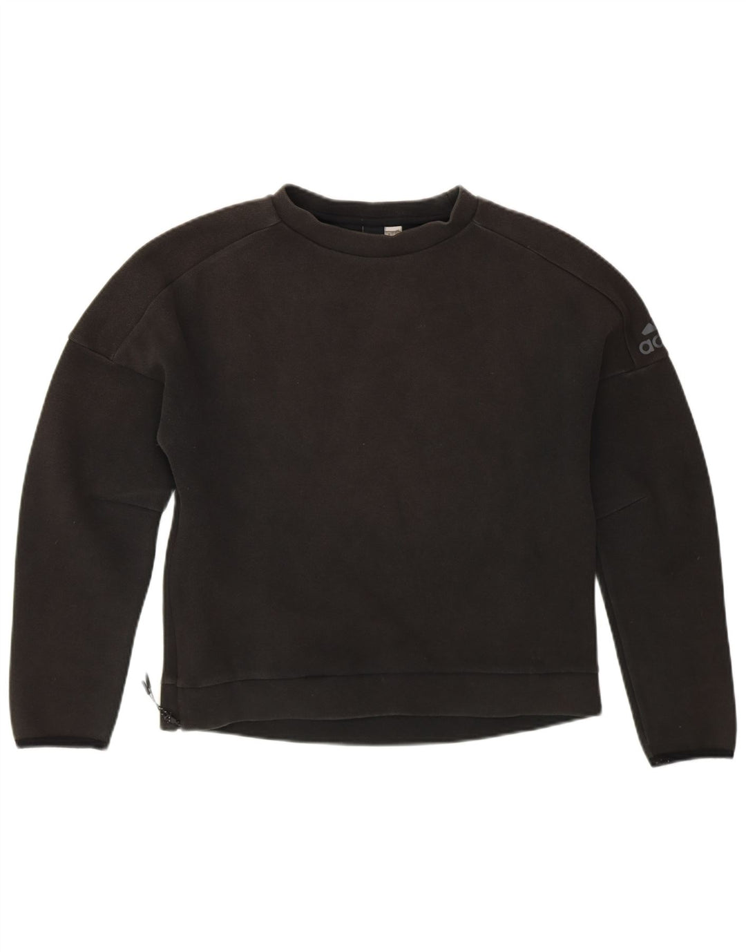 Felpa con grafica corta ADIDAS da donna UK 12 media nera